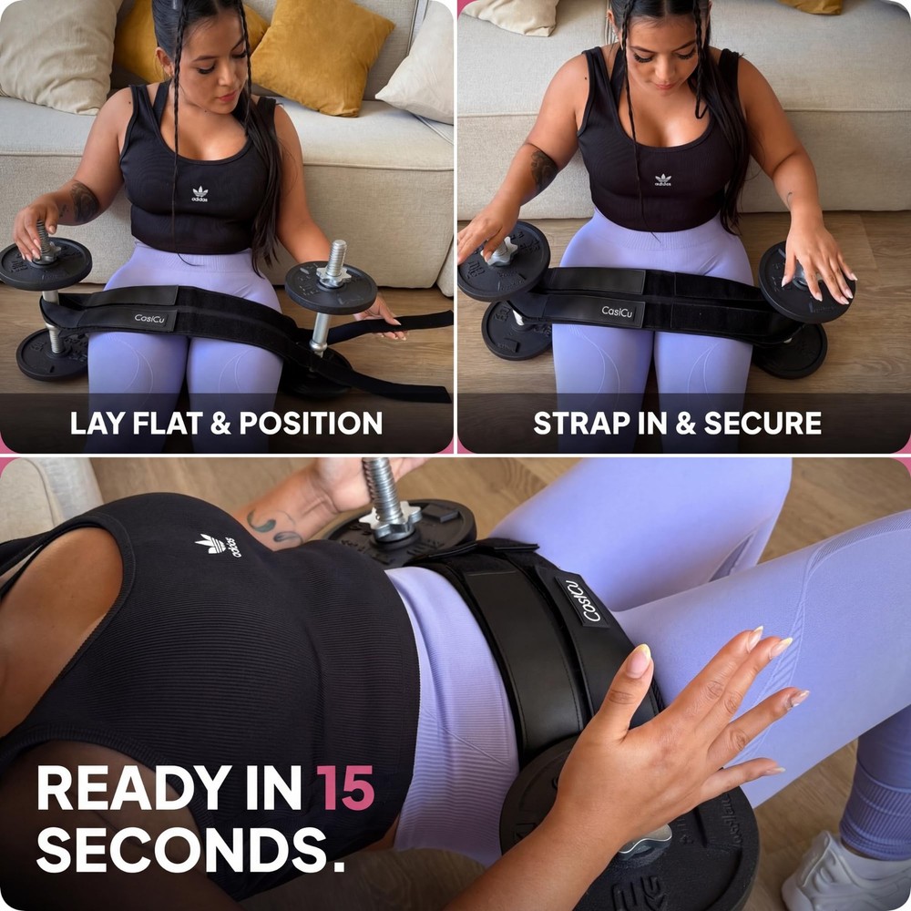 Hip Thrust Belt for Women – Adjustable Glute One Size, Black