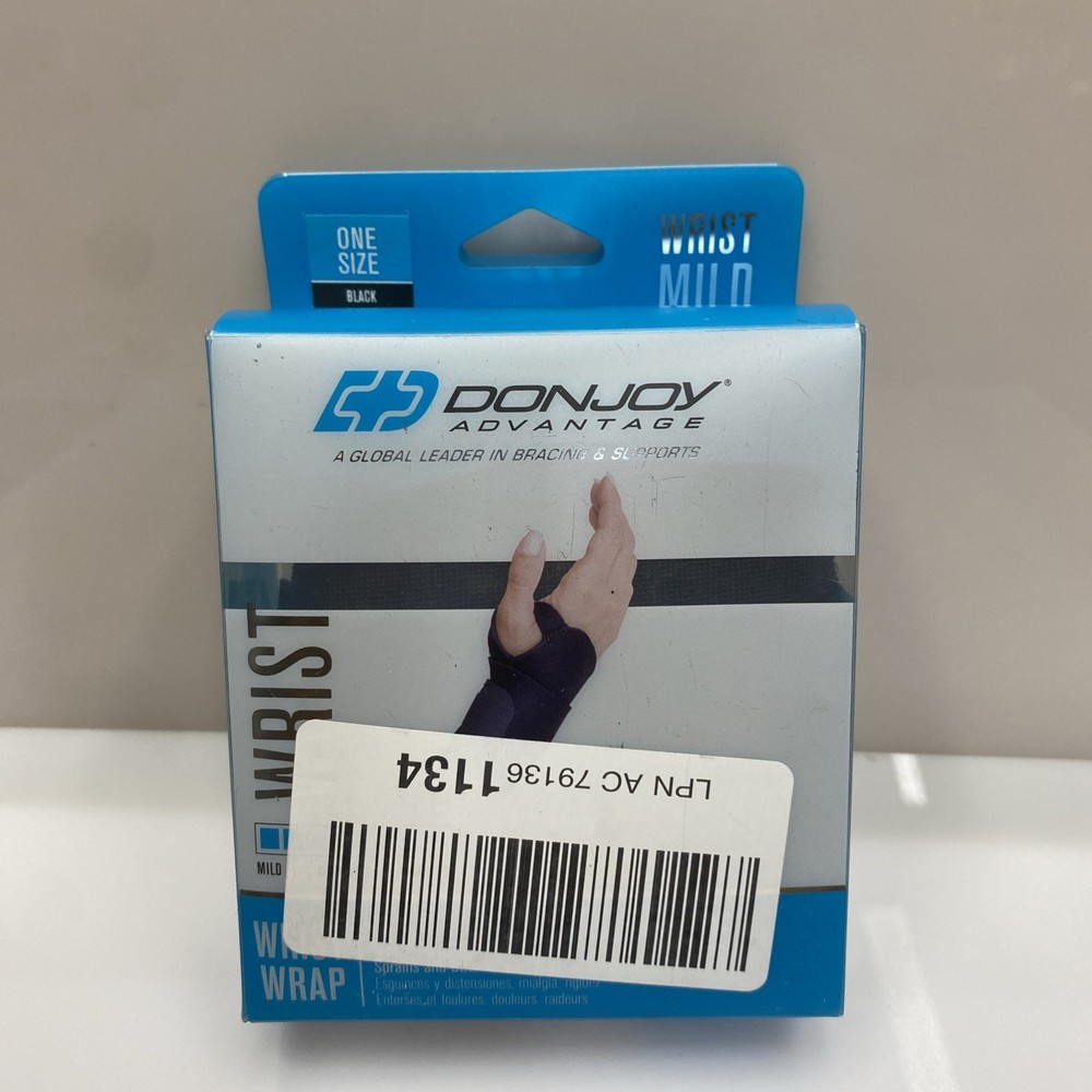 DonJoy Advantage Wrist Wrap Universal Strap Black One Size Mild Support