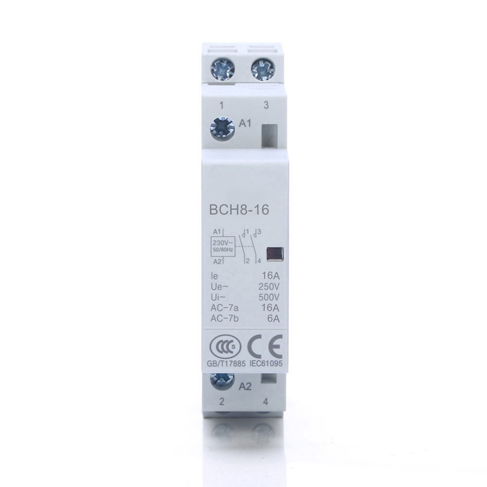 Household Contactor AC230V 2P 16A 2NO Rail Mounting Modular Contactor Automatic