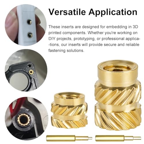 170Pcs Threaded Inserts Set Brass Heat Set Insert M3 M4 Insert Nut 170Pcs Kit