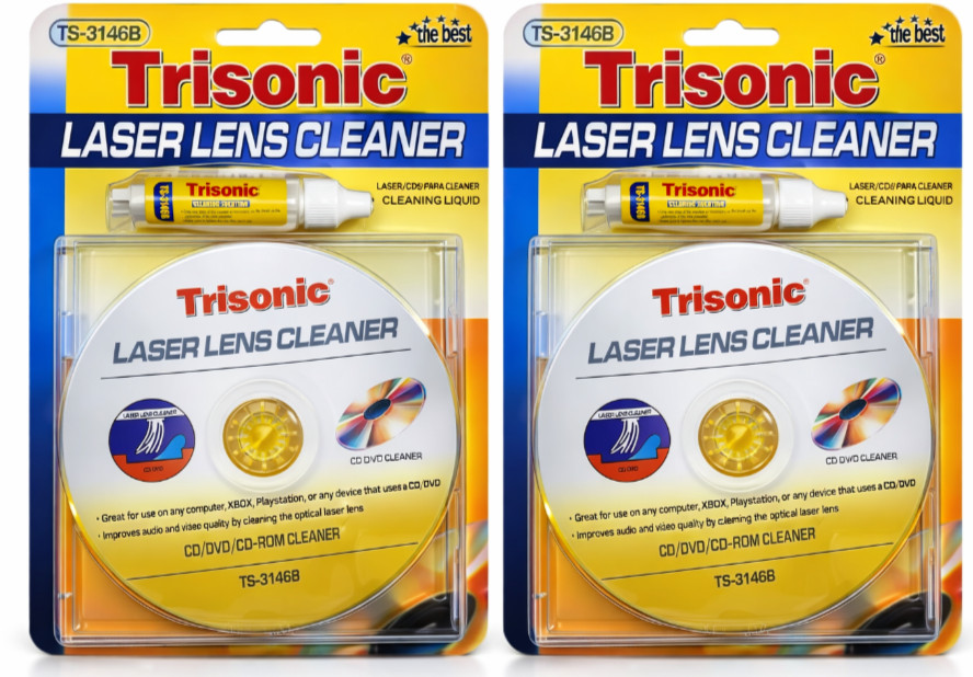 2 Pack  DVD Player Lens Cleaner Disc with Cleaning Solution Laser Lens Cleaning