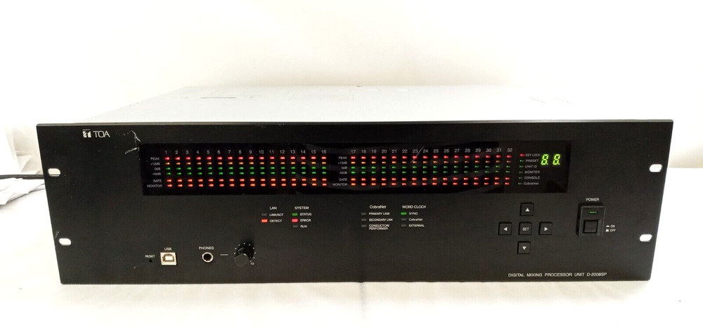 Toa Electronics D-2008SP 32-Channel Digital Mixing Processor Unit 120 V / Tested
