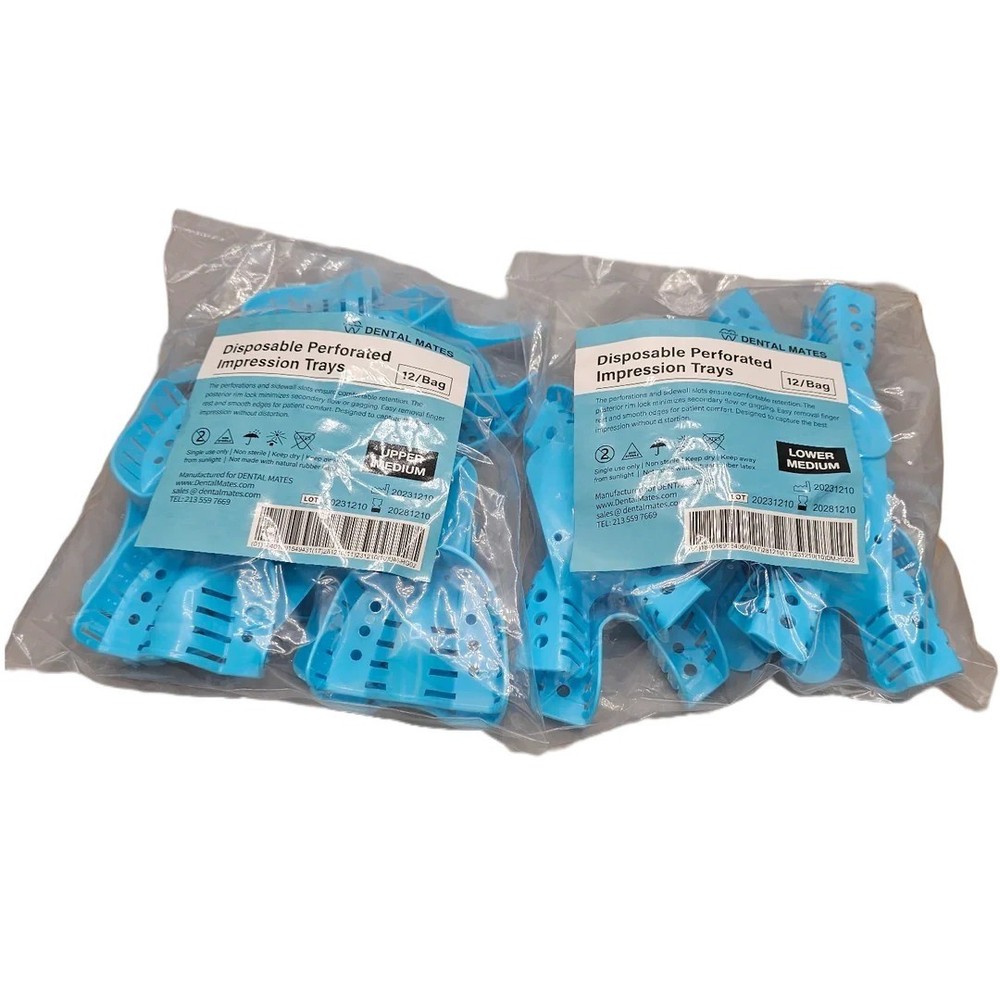 Disposable Dental Impression Trays Perforated Bite Registration