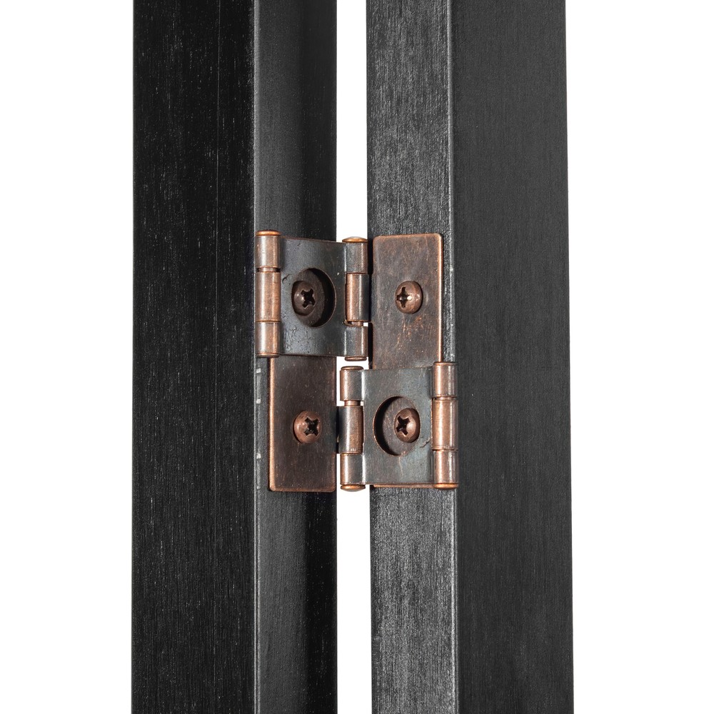 6 ft. Tall Clear Plastic Partition Black 4 Panel
