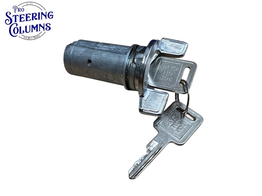 GM CHEVY IGNITION SWITCH LOCK CYLINDER CHROME BOLT IN 2 KEYS NEW IL109