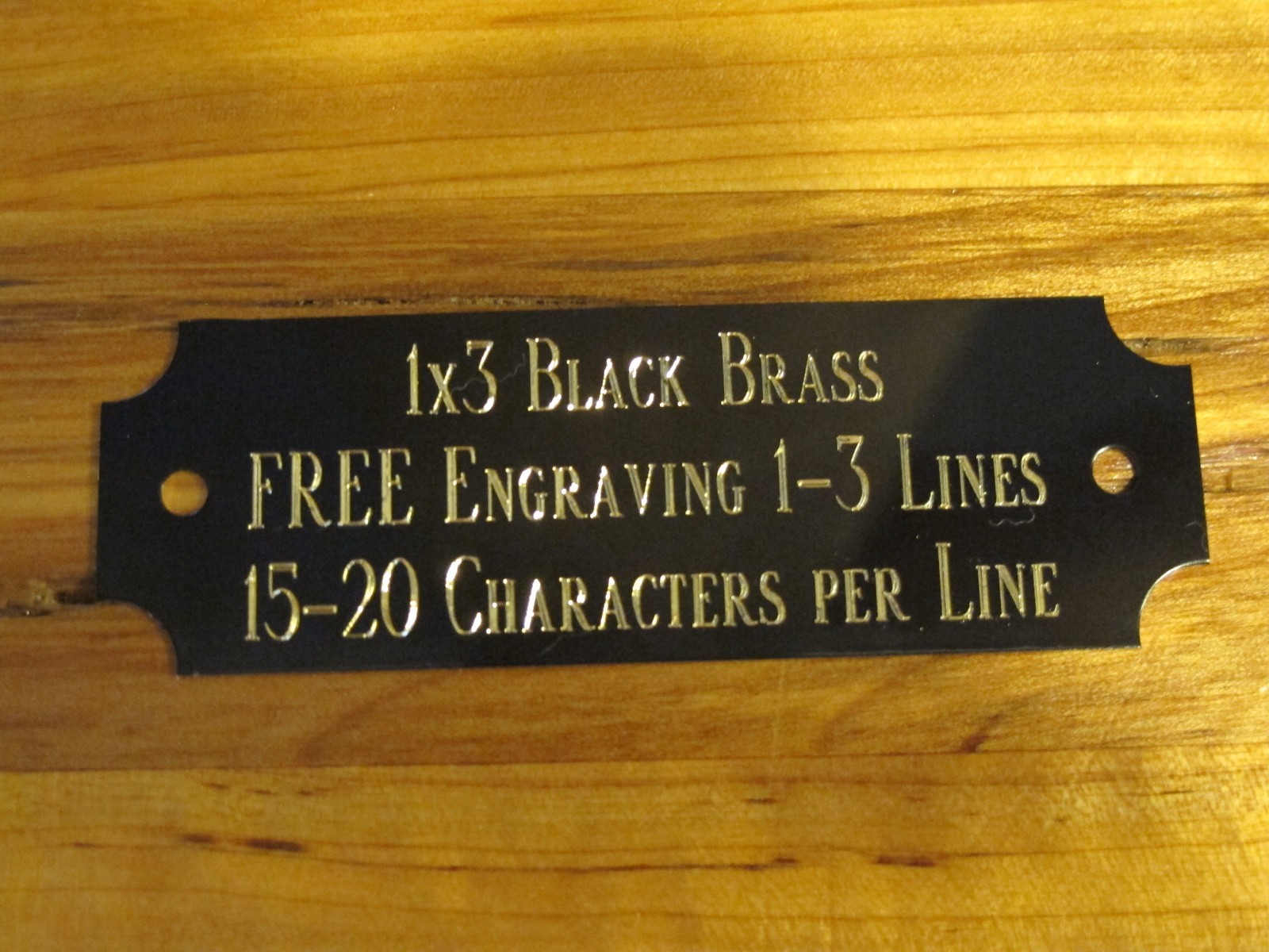 1"x3" BLACK BRASS NAME PLATE ART-TROPHIES-GIFT-TAXIDERMY-FLAG CASE FREE ENGRAVE
