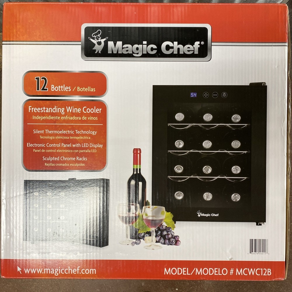 Wine Cooler - Magic Chef Freestanding 12 Bottle Capacity