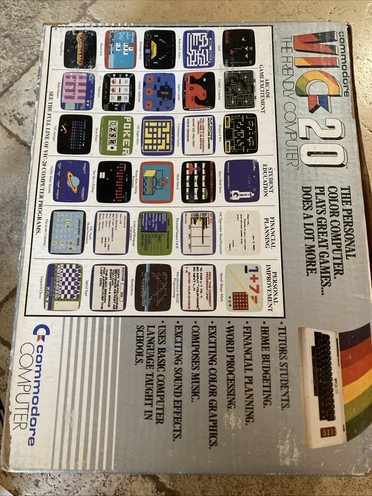 Commodore VIC 20 Personal Computer w Games & Original Box