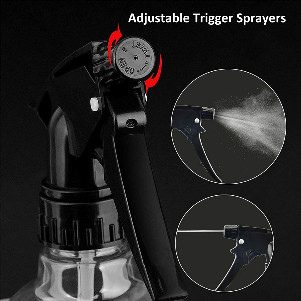*FACTORY SECONDS!* 6X! 16oz Clear Plastic Adjustable Trigger Spray Bottles