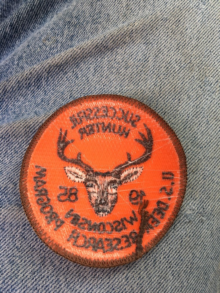 Successful Hunter 1985 Wisconsin Patch. U.S Deer Research Program Blaze Orange
