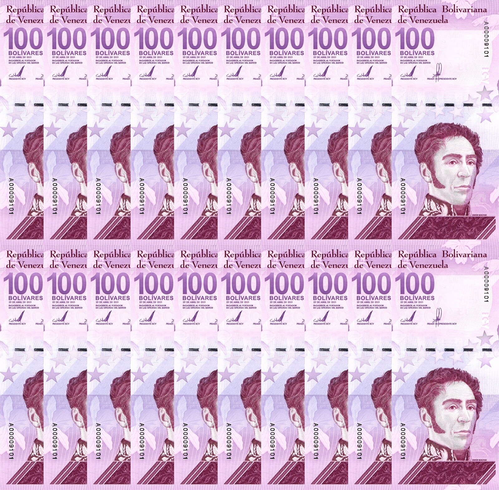 VENEZUELA 100 DIGITALES  20 2021 UNC 100 million bolivars USA SELLER