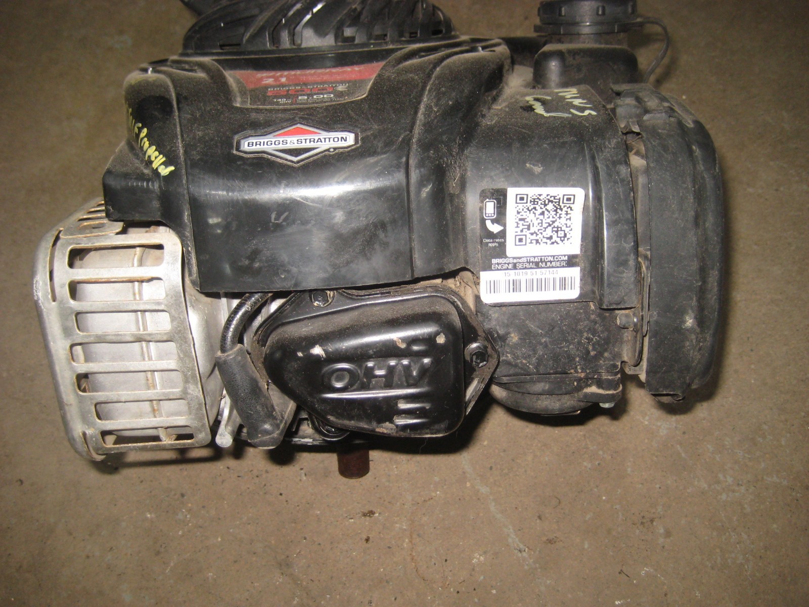 Briggs & Stratton OHV 500 E Series 140cc Vertical Shaft Push Lawn mower Engine