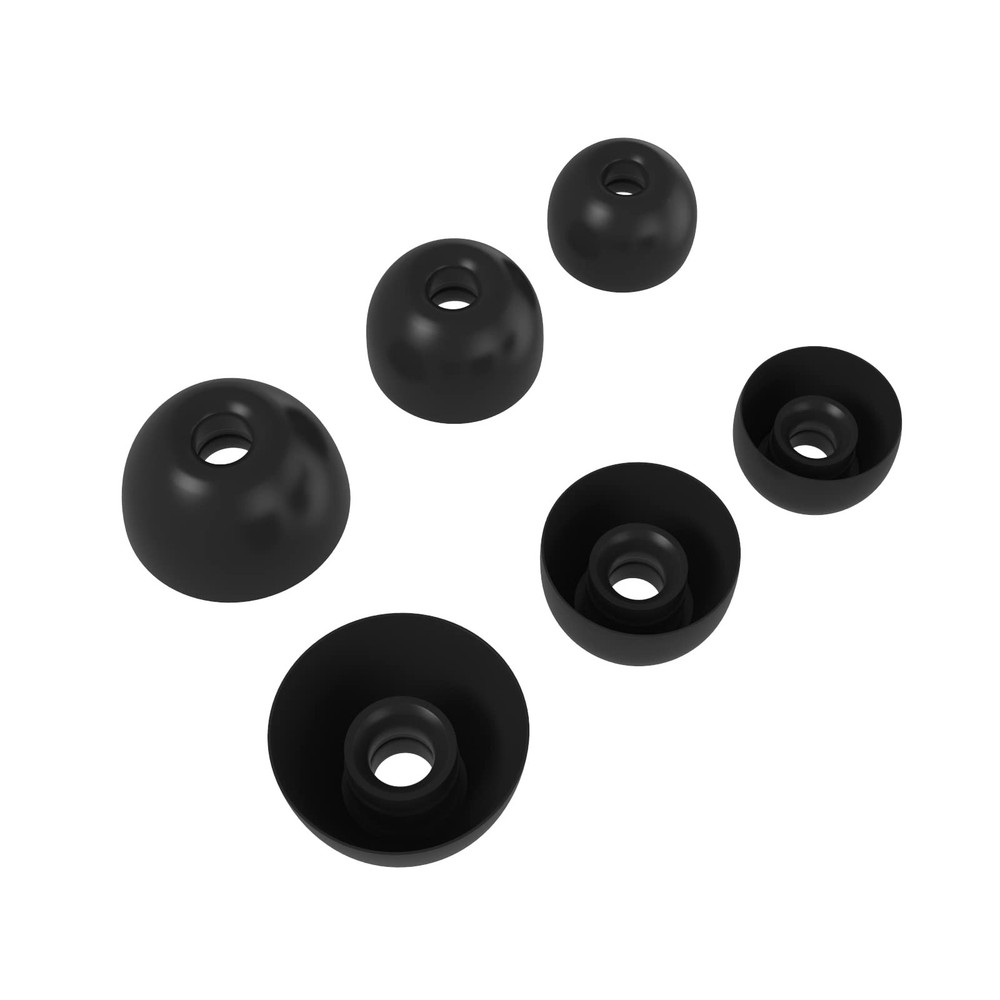 6 Pairs Replacement Silicone Ear Tips Earbuds Buds Set large, Black