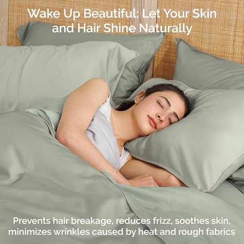 100% Viscose from Bamboo Sheets Size, Super Soft Bedding Set, 4 PC Full Sage