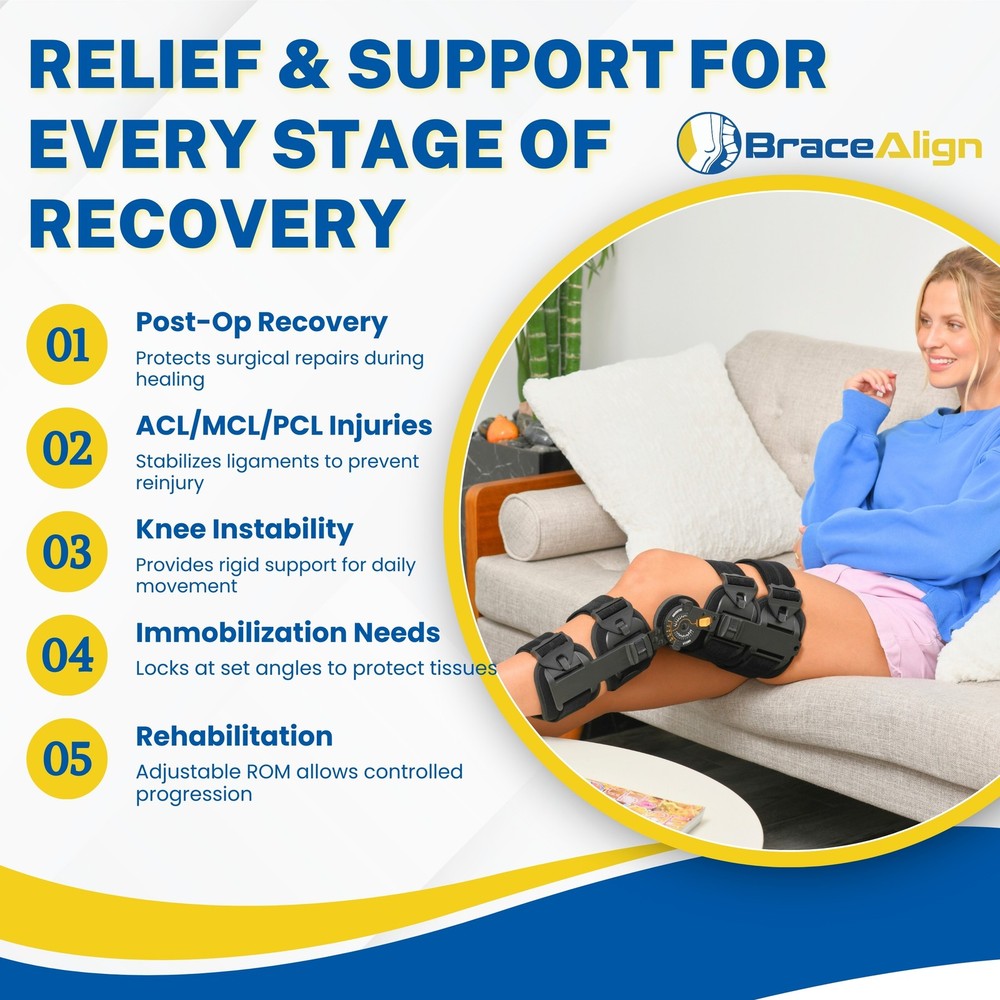 Brace Align FlexTrack ROM Telescoping Hinged Knee Brace – Adjustable Support