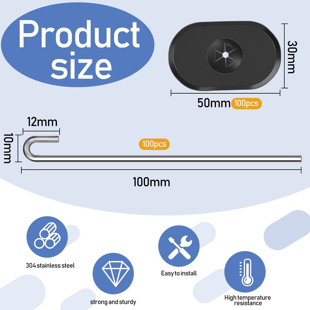Solar Panel Bird Guard Fastener Clips Kit for One Size, silver