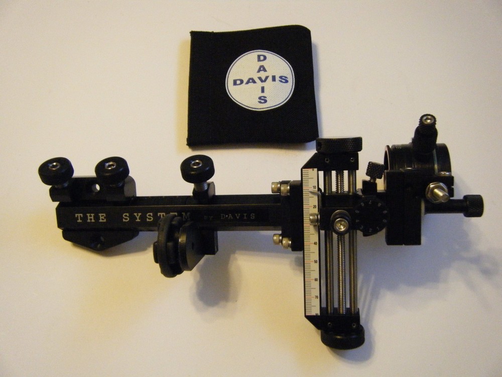 4" DAVIS TARGET SIGHT- Double knob-5.75 -black/black knobs-scope .019 green,,