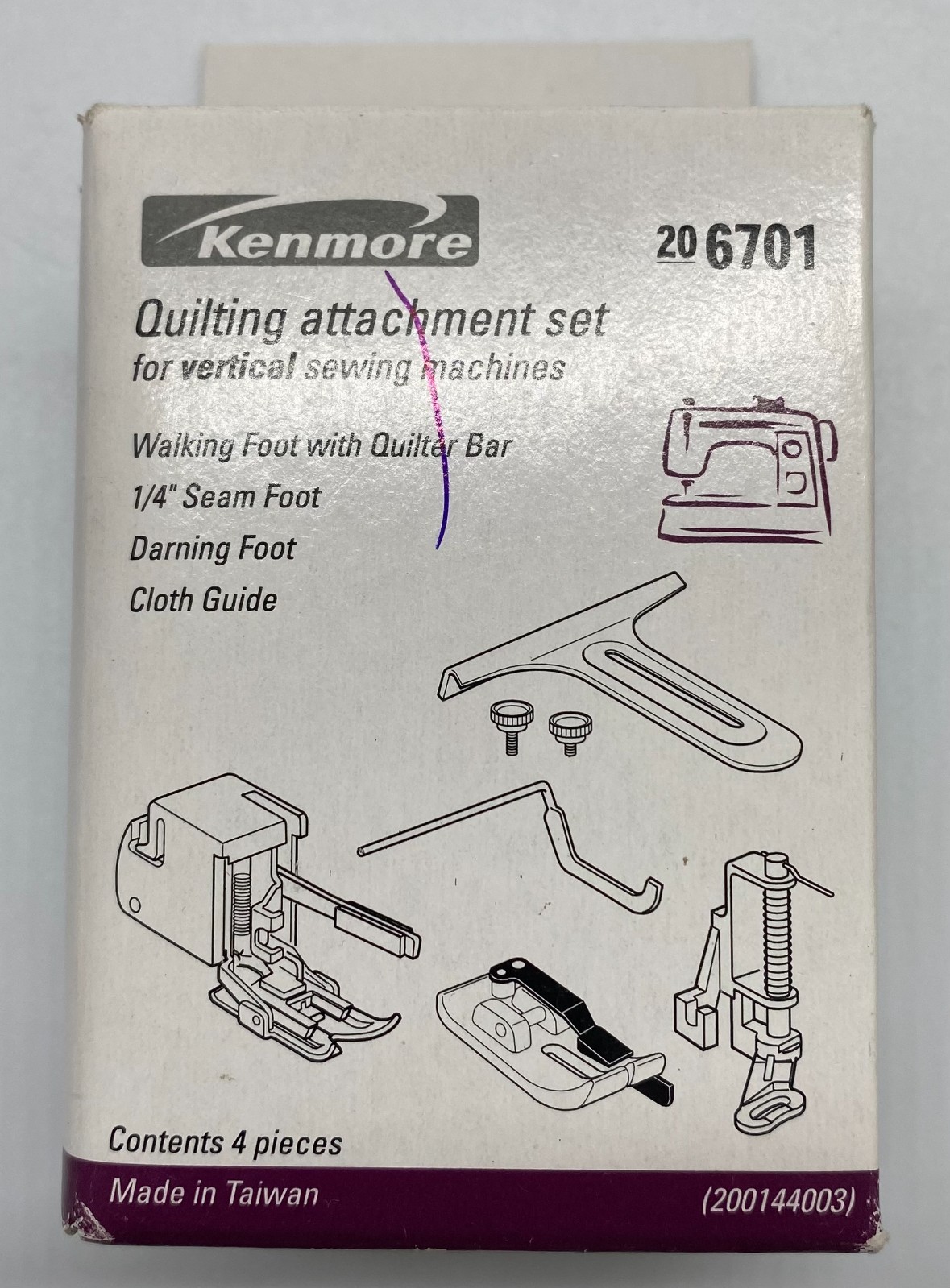 Kenmore 6701 Quilting Attachment Set Walking Foot Seam Foot Guide