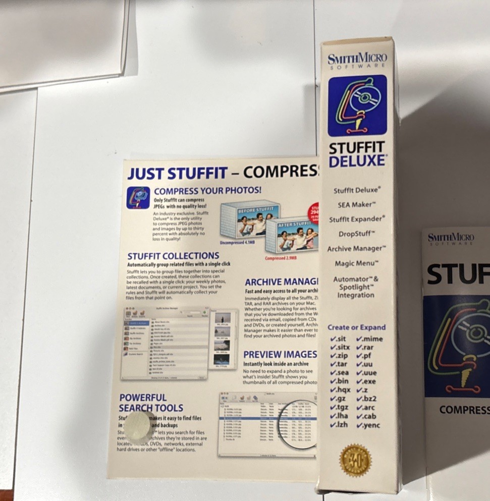 STUFFIT DELUXE Version 11 Vintage Software SmithMicro Mac OS X 10.4 Or Later