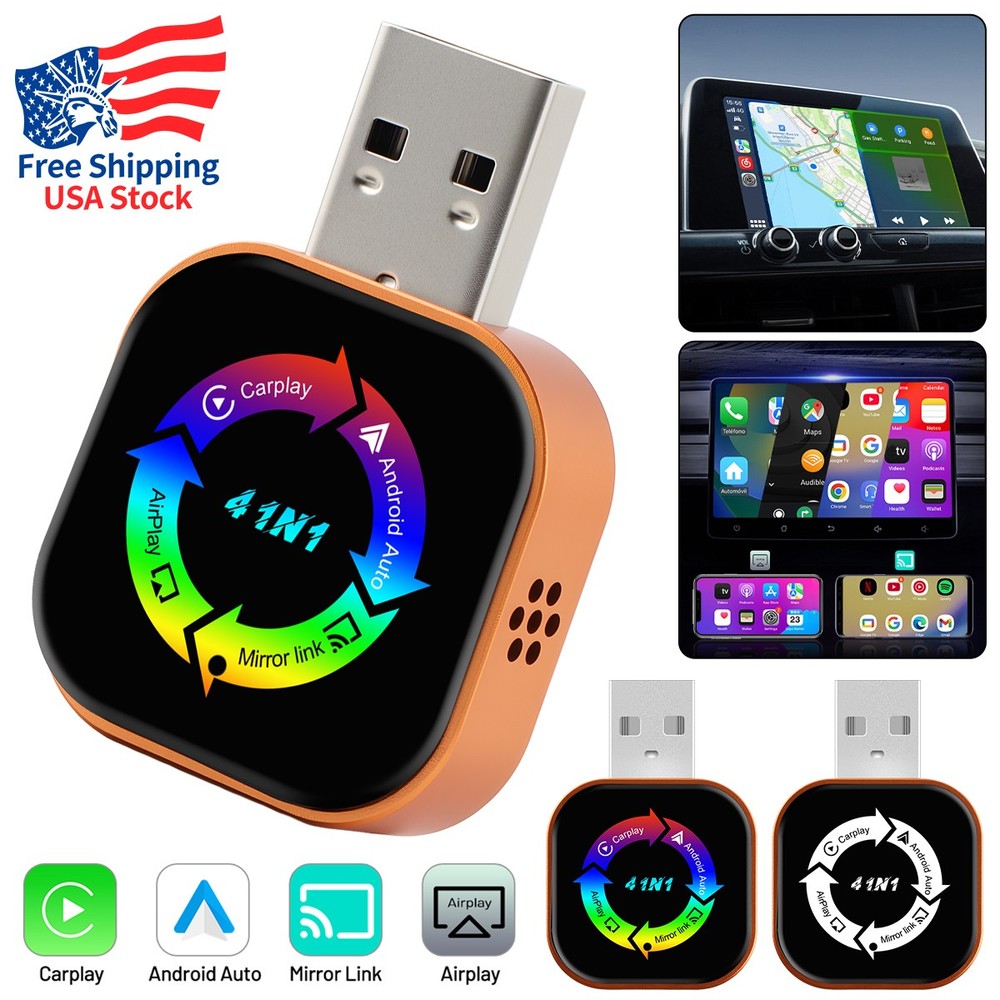Wireless Carplay Mirror Cars Link Adapter 4 in 1 Compatible With Airplay/Android