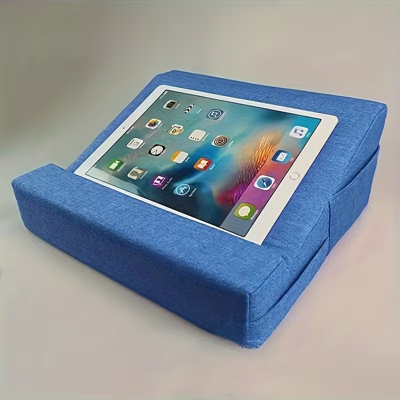 Adjustable Polyester Tablet Pillow with Stand | Comfortable Bed Cushion for Read