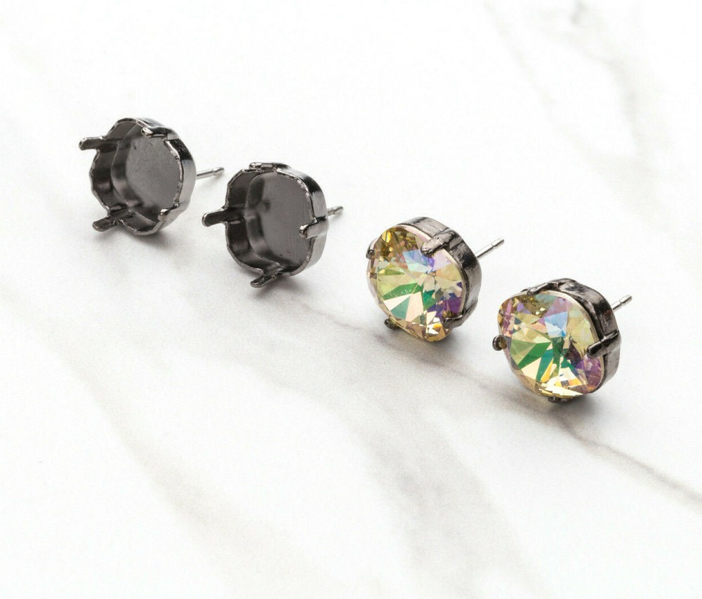 10mm Square | Classic Stud DIY Earring Bases | (EE 8)