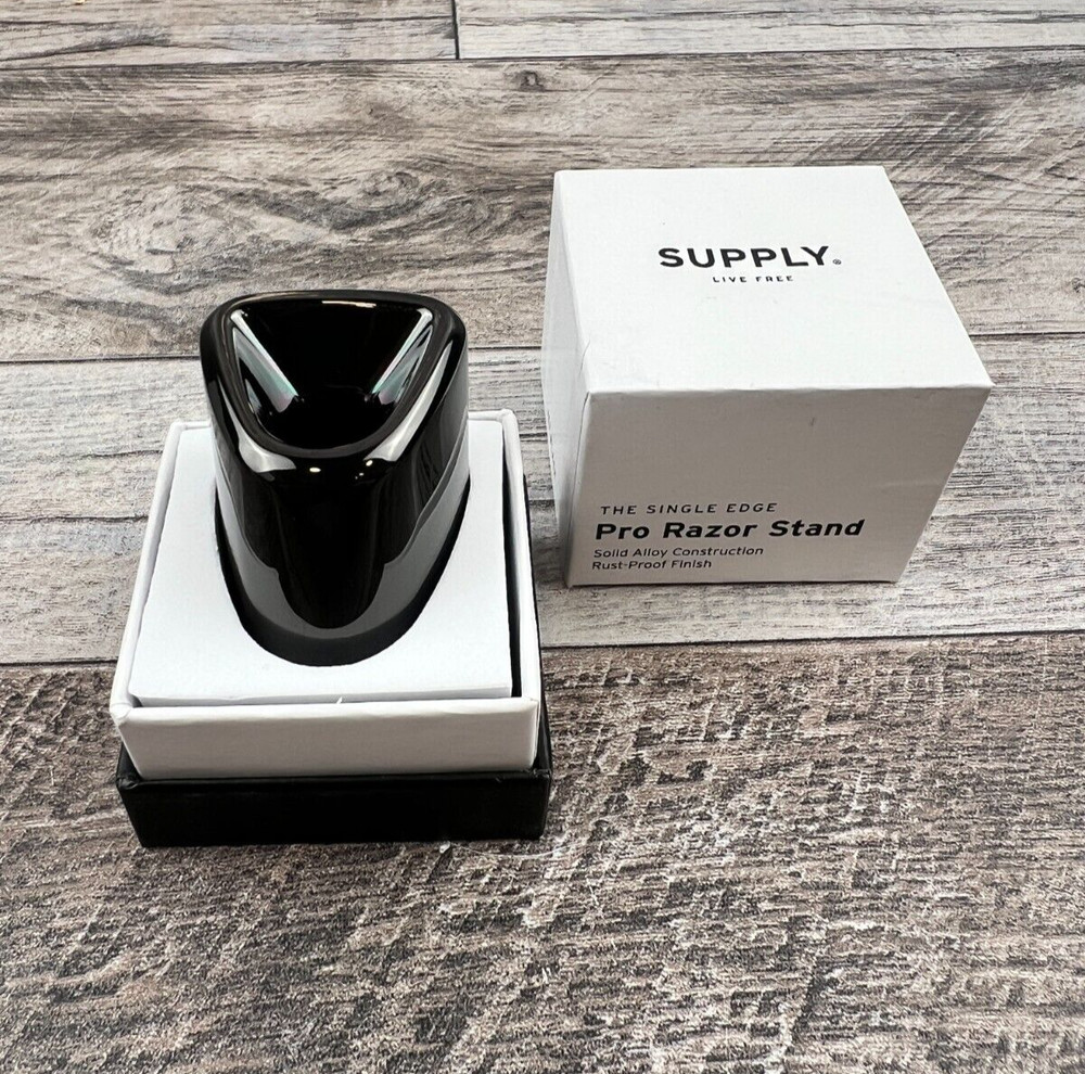 SUPPLY The Single Edge Pro Razor Stand (Jet Black) Solid Alloy Rust-Proof Finish
