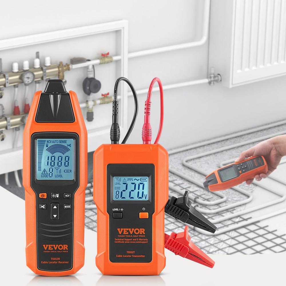 VEVOR Underground Cable Locator 8.5FT Max. Detection Depth Wire Break Detector