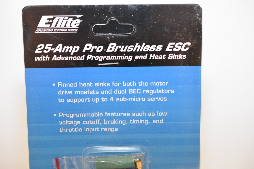 E-FLIGHT 25 AMP PRO BRUSHLESS ESC WITH ADVANCED PROGRAMMING AND HEAT SINKS