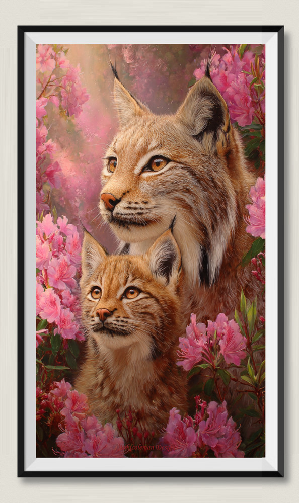 Lynx and Her Cub - Chart Counted Cross Stitch Patterns Needlework DMC Color