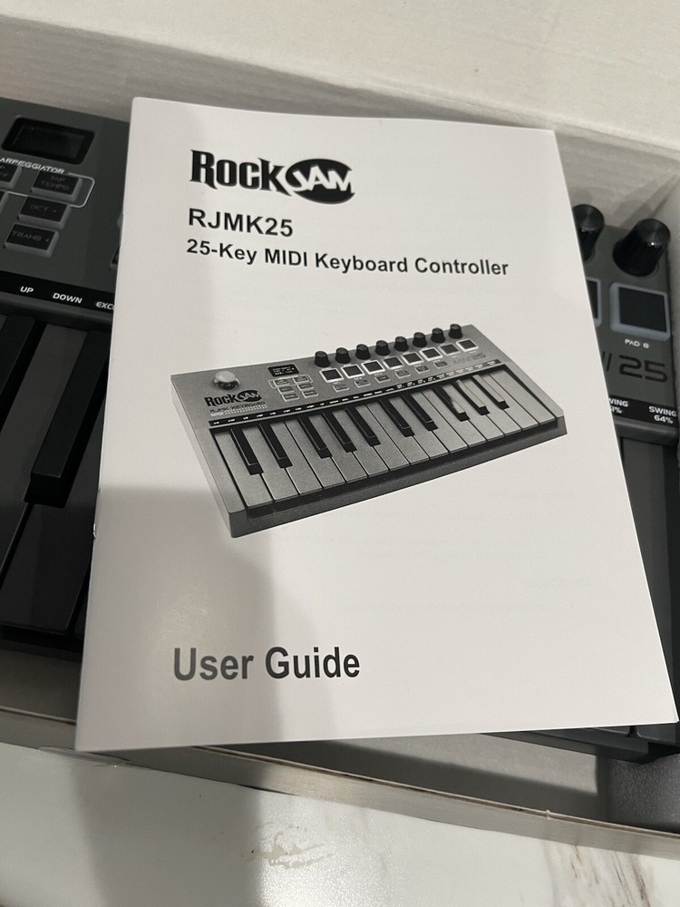 Go 25 Key USB &Bluetooth MIDI Keyboard Controller w/ 8 Backlit Drum Pads, 8 Knob