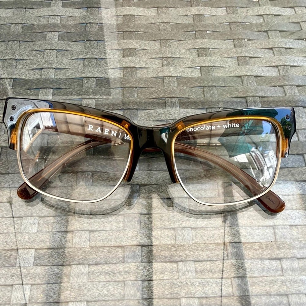 NWOT RAEN “Underwood” Chocolate & White Optical Frames