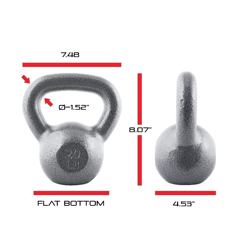Cast Iron Kettlebell, Single, 20-Pounds