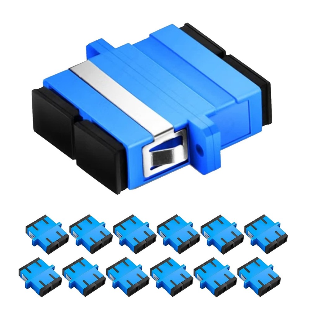 12-Pack Single Mode Duplex SC Fiber Optical Adapter, Coupler, Connector, SM