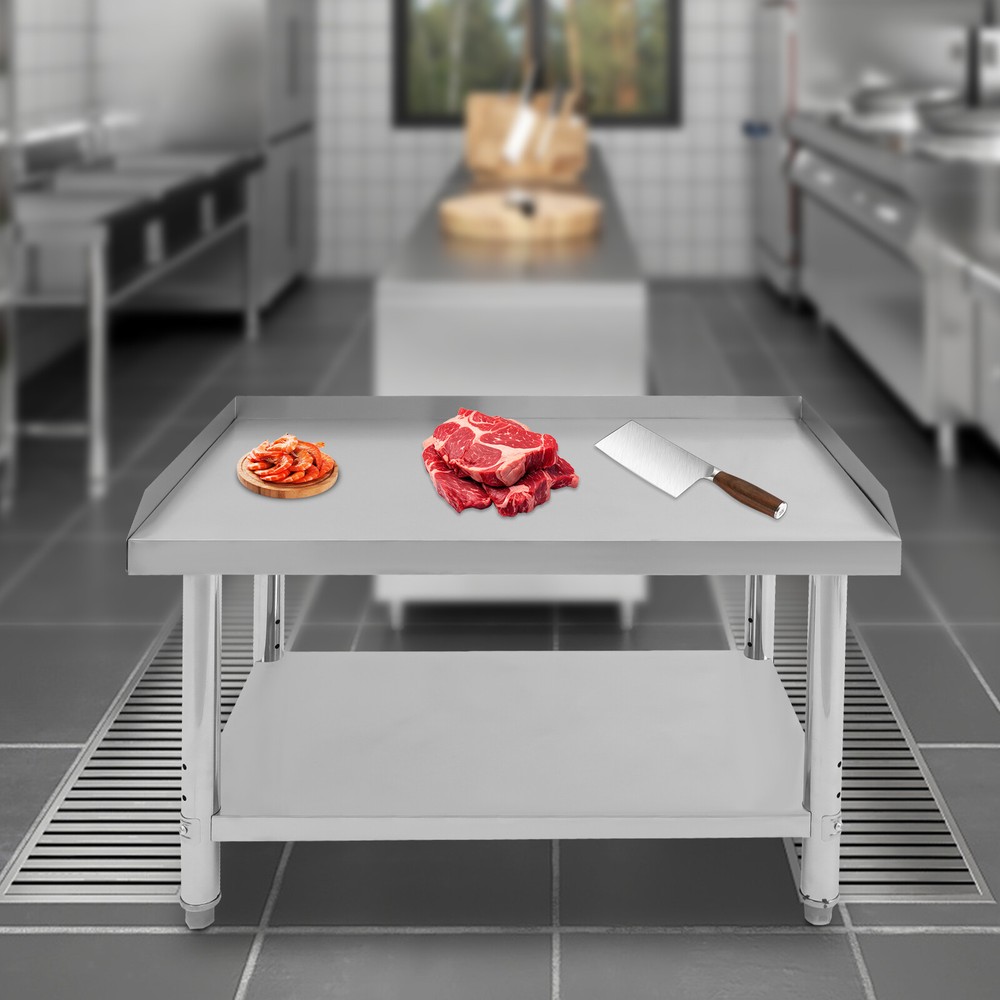 Commercial Work Table with Backsplash Sidesplash Prep Table for Kitchen Storage