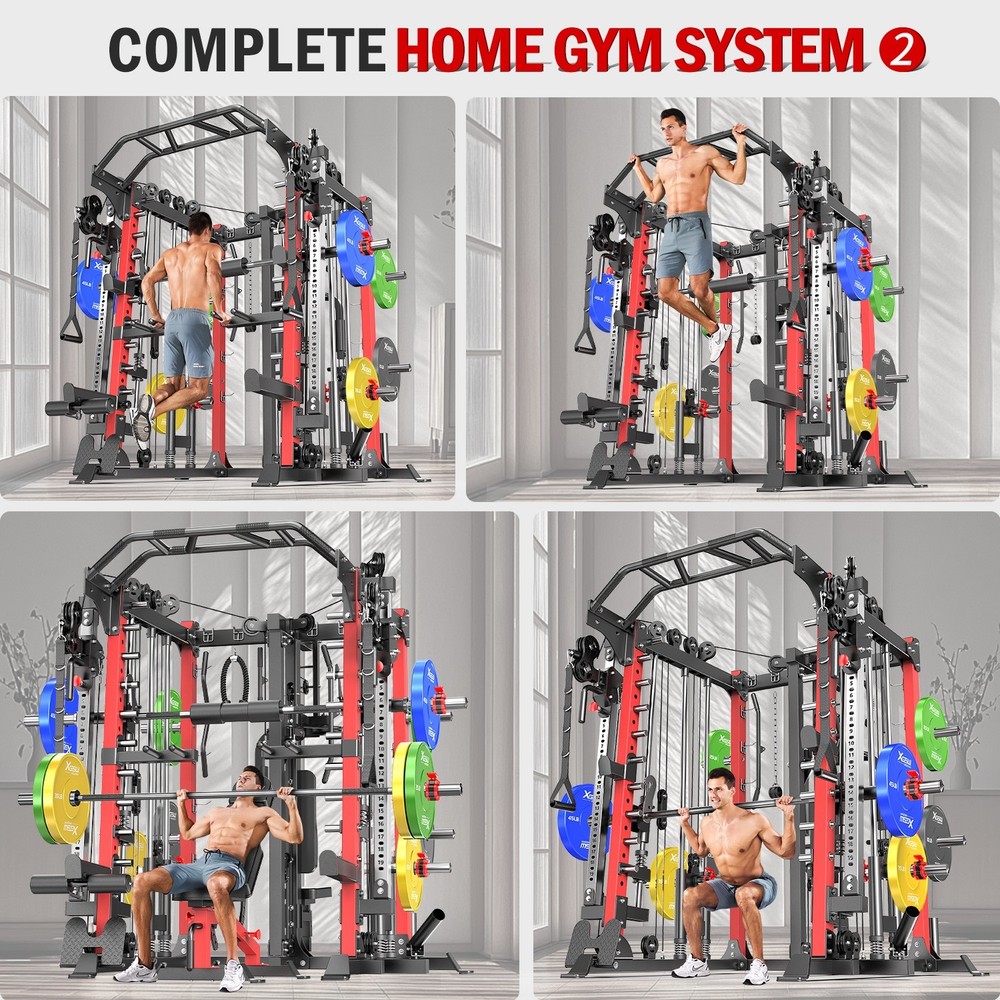 Smith Machine, Multi-Function Strength Training Cage, Suitable for Home Gyms