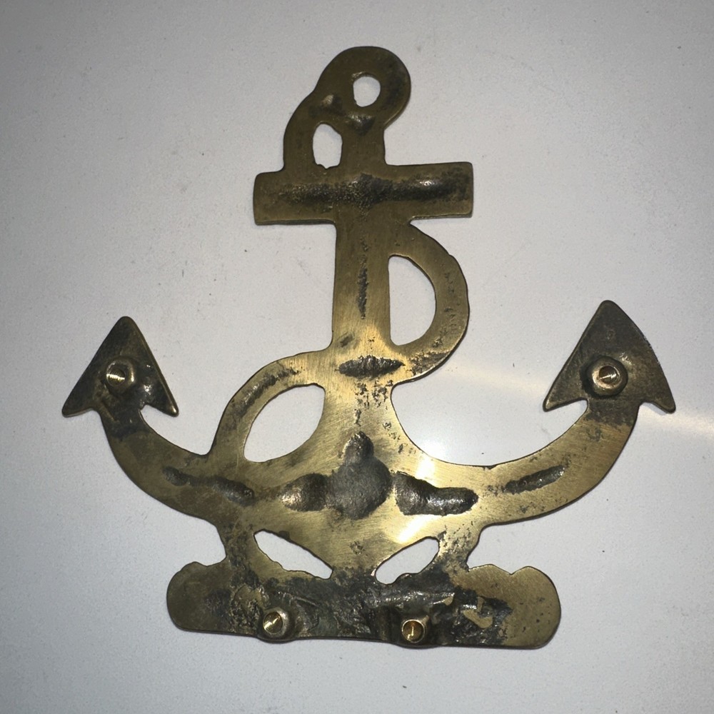 Solid Brass Anchor With Rope Nautical Pirate Ships Ocean Beach Fun Wall Decor*