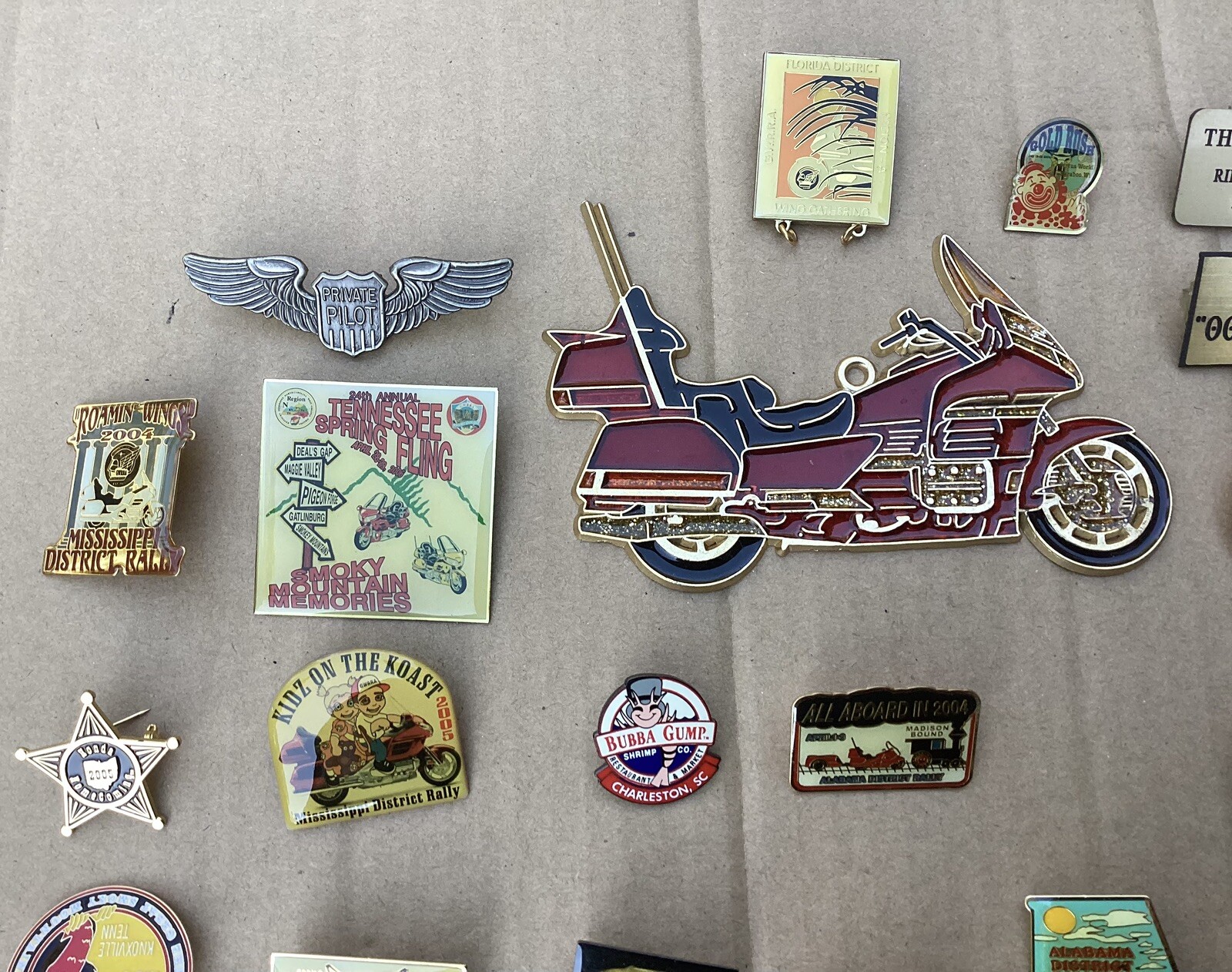Lot of 59 Motorcycle Owners Vest Pins Benefit Rides And More