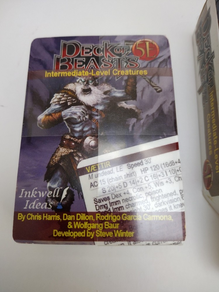 Deck Of Beast 5th Edition Intermediate Level Creatures Dungeons & Dragons