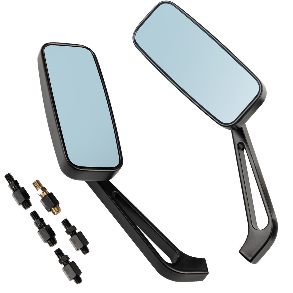 Black US Rectangular Motorcycle Rear View Side Mirrors For Honda Shadow Bobber