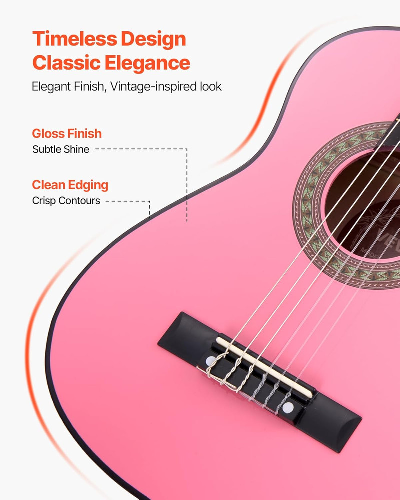Acoustic Guitar, Classical Guitar Starter Kit for Beginners, with Nylon Strings,