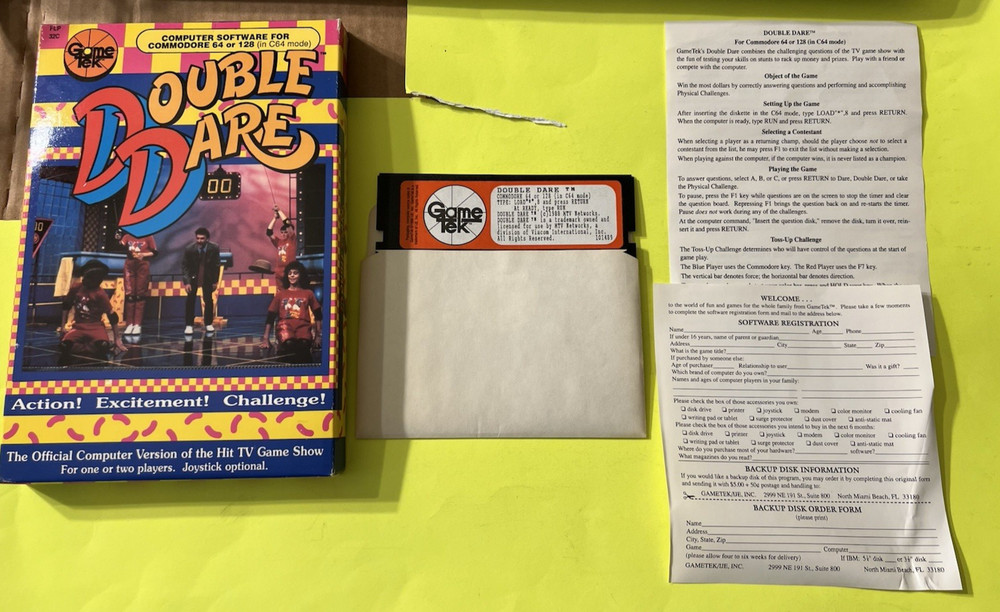 Commodore 64 Double Dare - Complete - Tested Works Great!