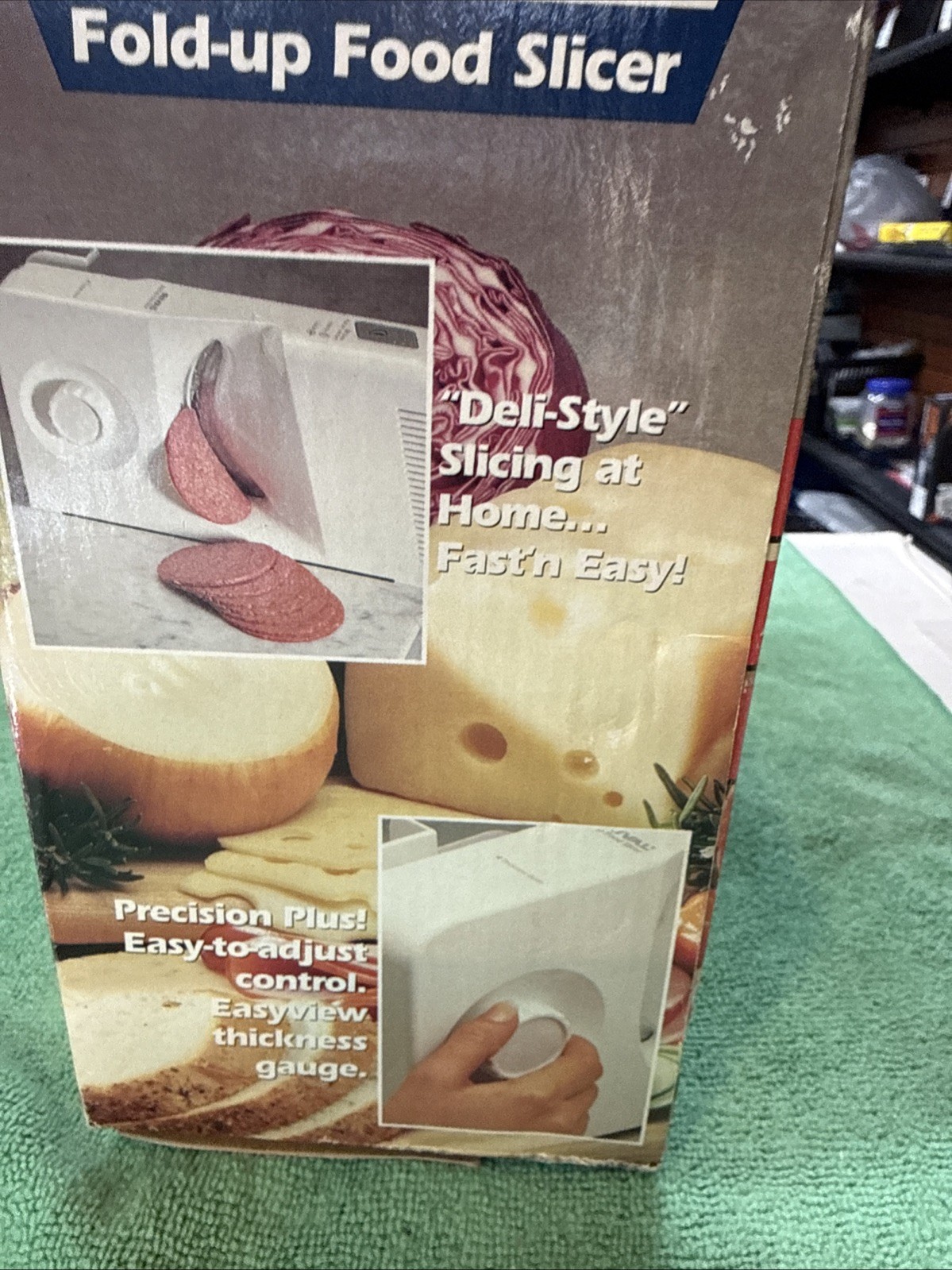 Rival Fold Up Food Slicer 1043-W Electric Portable Deli Style Meat and Cheese