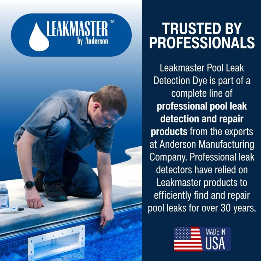 Leakmaster Pool Leak Detection Kit – 8 oz Blue Dye with 2 Count,