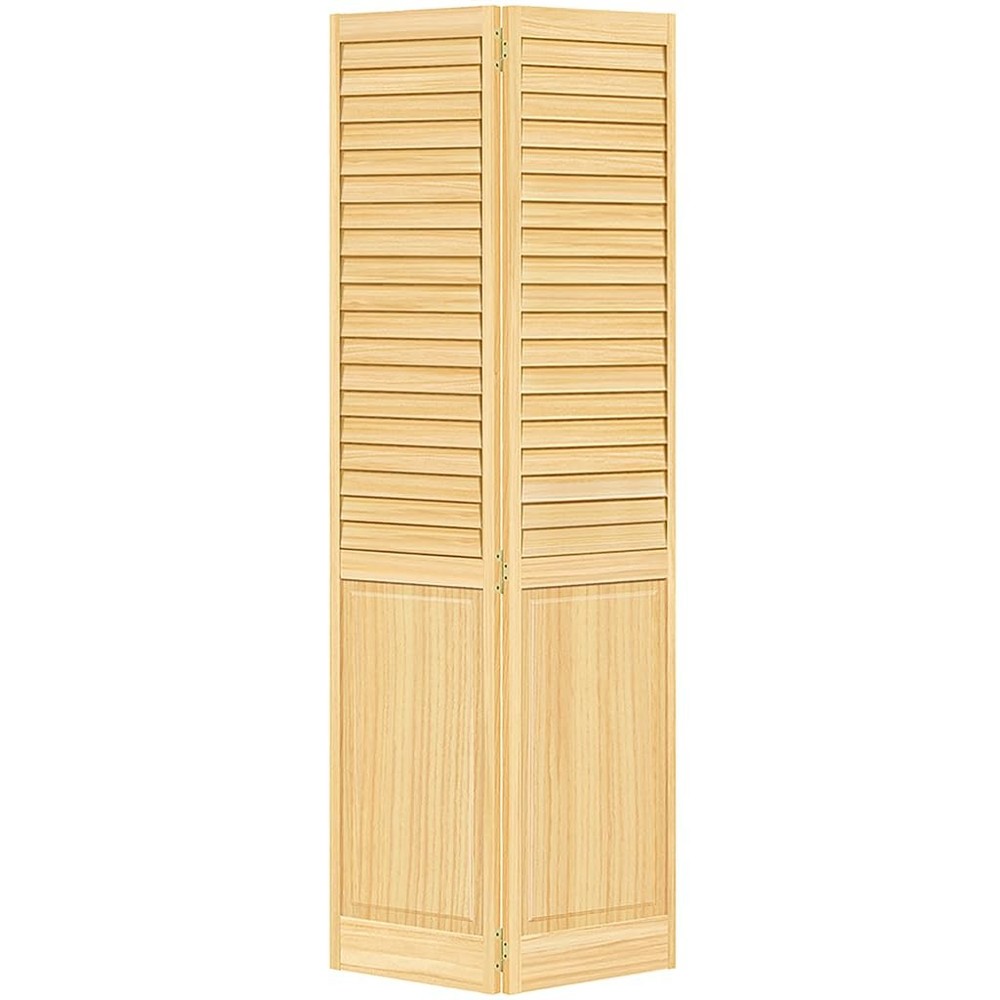 Kimberly Bay Closet Door, Bi-Fold, Plantation Louver-Panel Solid Core Unfinished