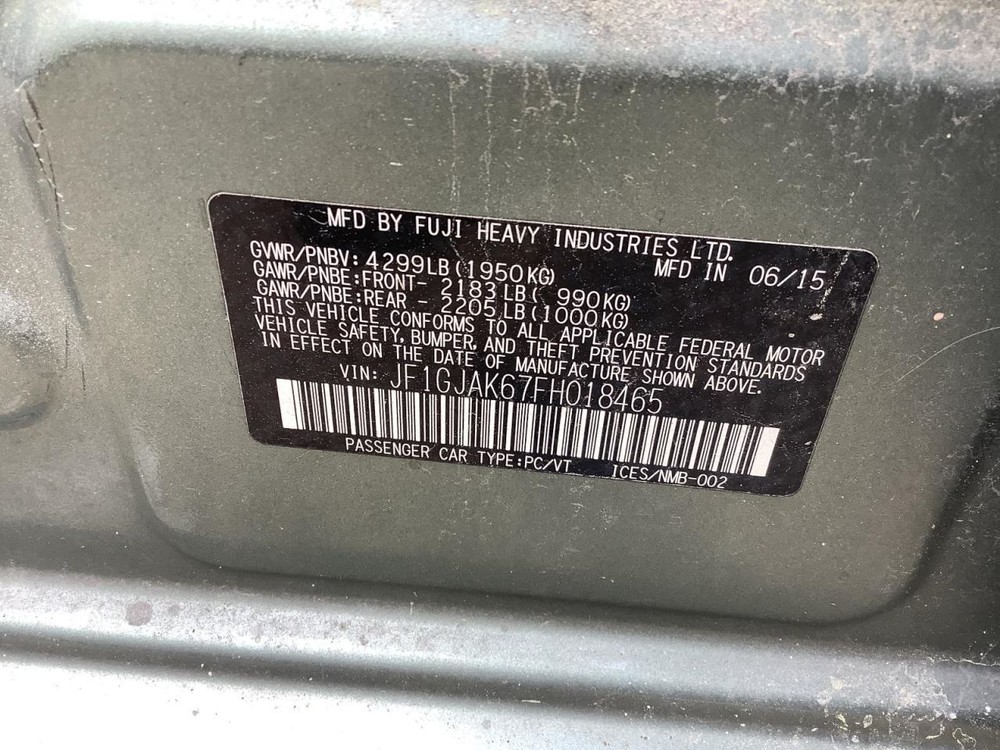 IMPREZA 2015 Glove Box 4579498