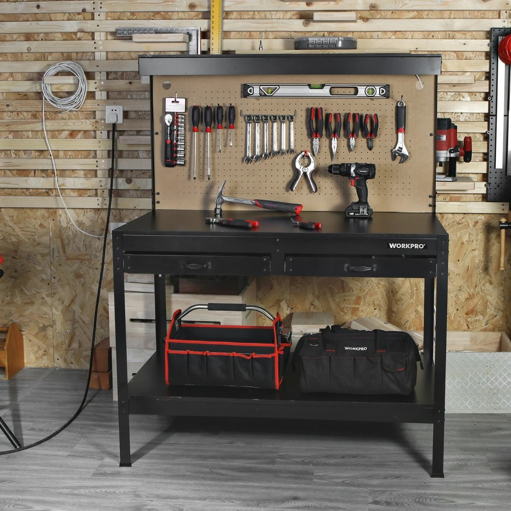 WORKPRO Multi-Purpose 48-inch Workbench with Work Light, 3302