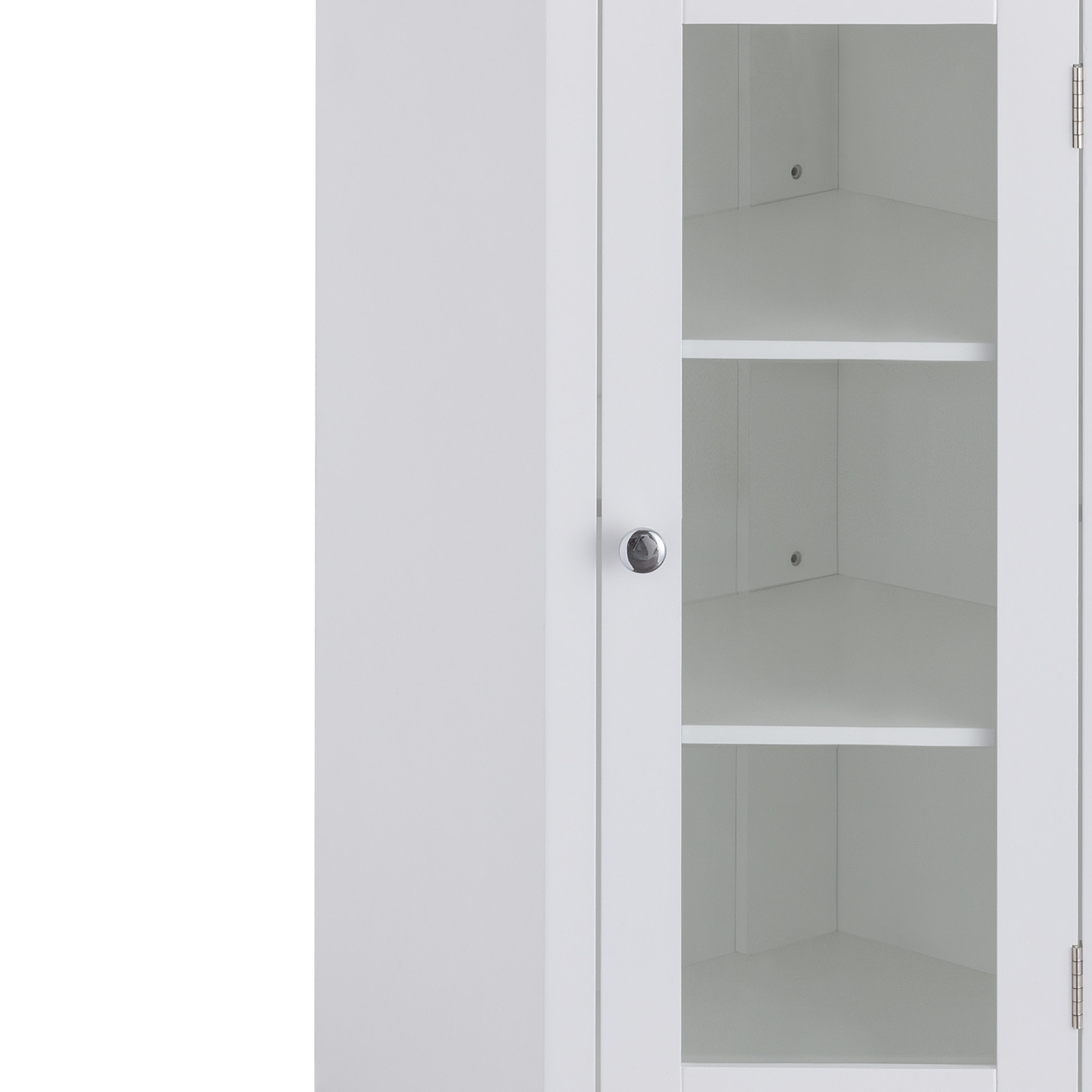 Bathroom Cabinet Corner Floor Storage Unit with Shelves White