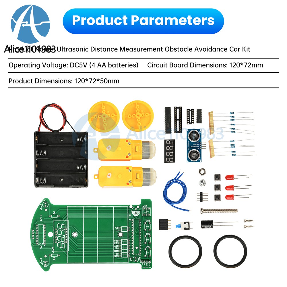 Ultrasonic Ranging Obstacle Avoidance Car DIY Kit intelligent Car programming