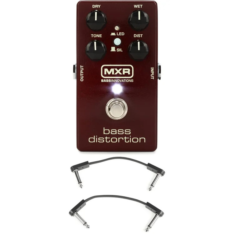 MXR M85 Bass Distortion Pedal with EBS Patch Cables